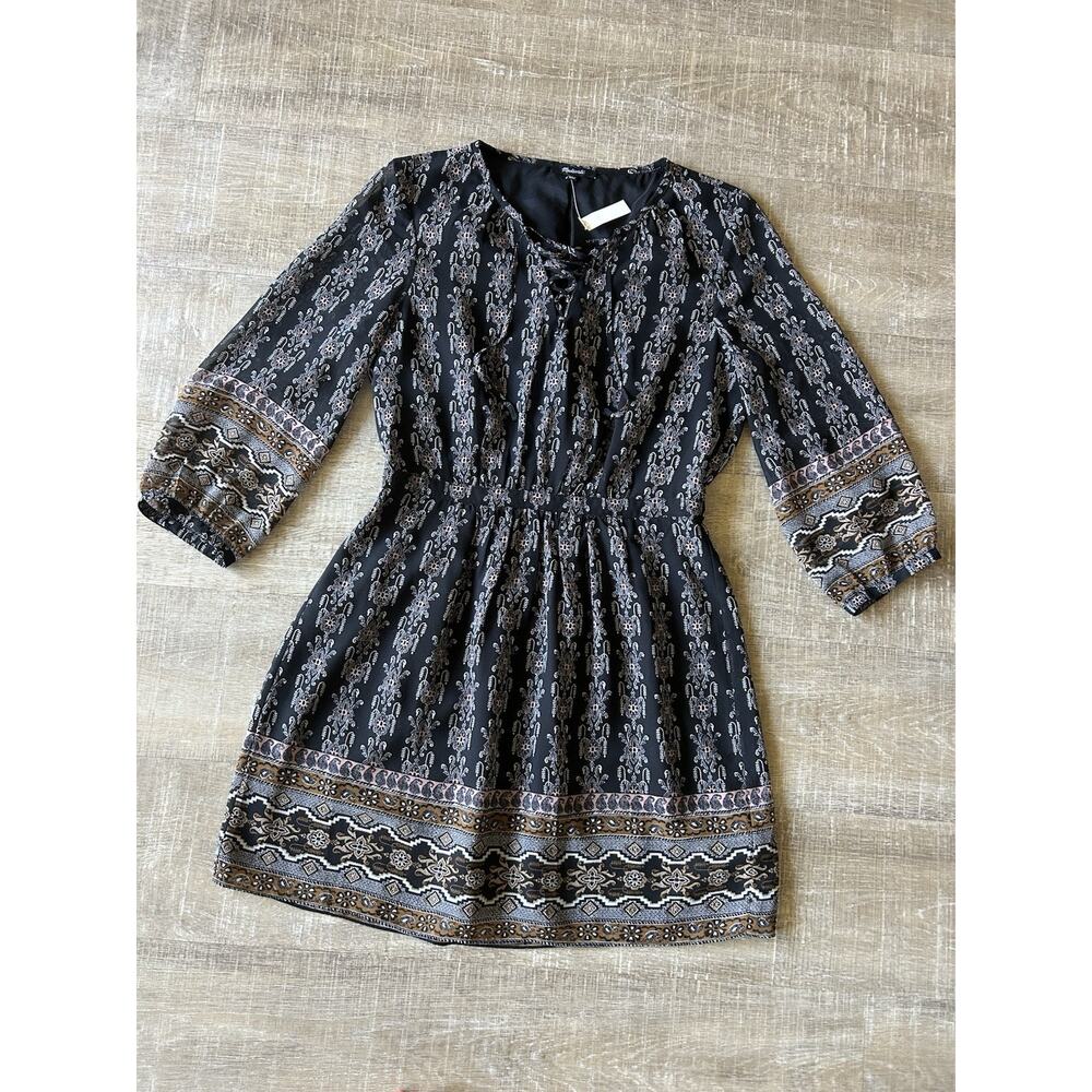 Madewell Floral Lace Up Mini Dress Womens Size 8 NWT Boho Peasant Cottagecore - Picture 12 of 14